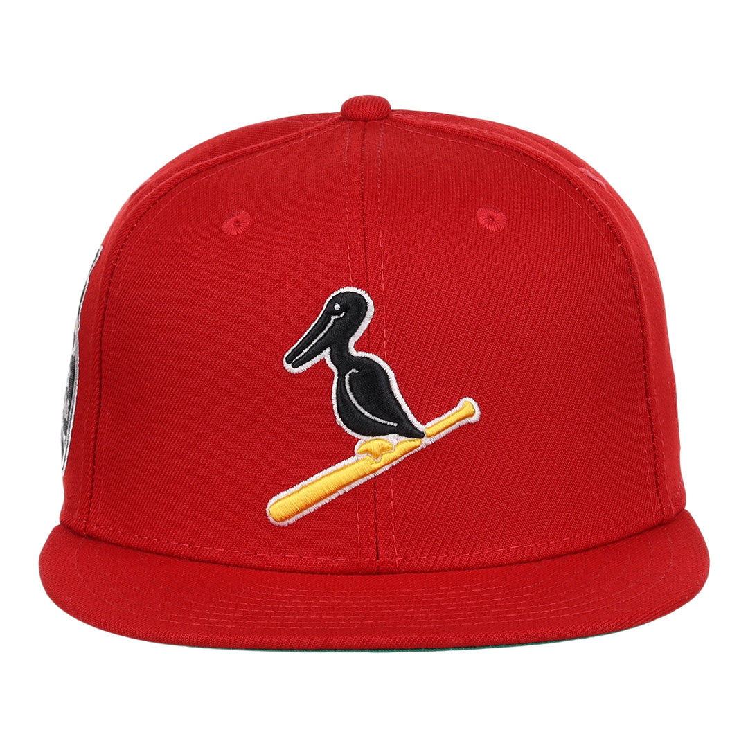 New Orleans Black Pelicans NLB Team Color Fitted Ballcap - Red