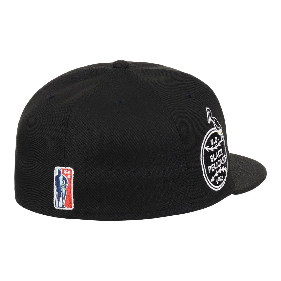 New Orleans Black Pelicans NLB Team Color Fitted Ballcap - Black