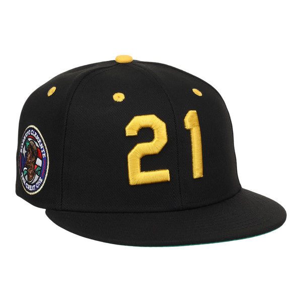 Roberto Clemente Santurce 21 snapback hat embroidery yellow