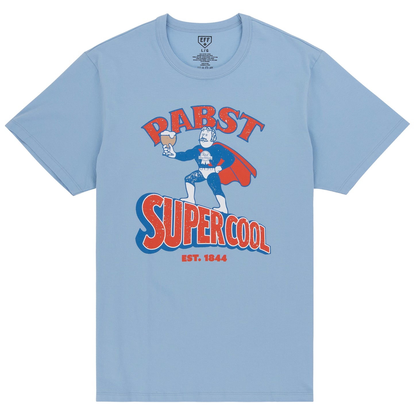 PBR EFF Vintage Beer T-Shirt - Light Blue