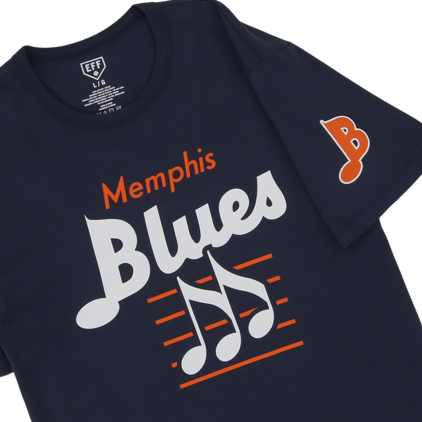 Memphis Blues EFF MiLB Letterhead T-Shirt