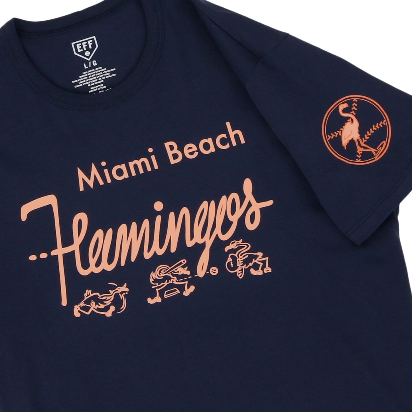 Miami Beach Flamingos EFF MiLB Letterhead T-Shirt