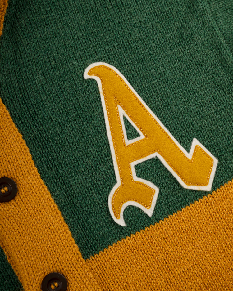 Oakland Athletics 1969 Wool Shawl Collar Sweater