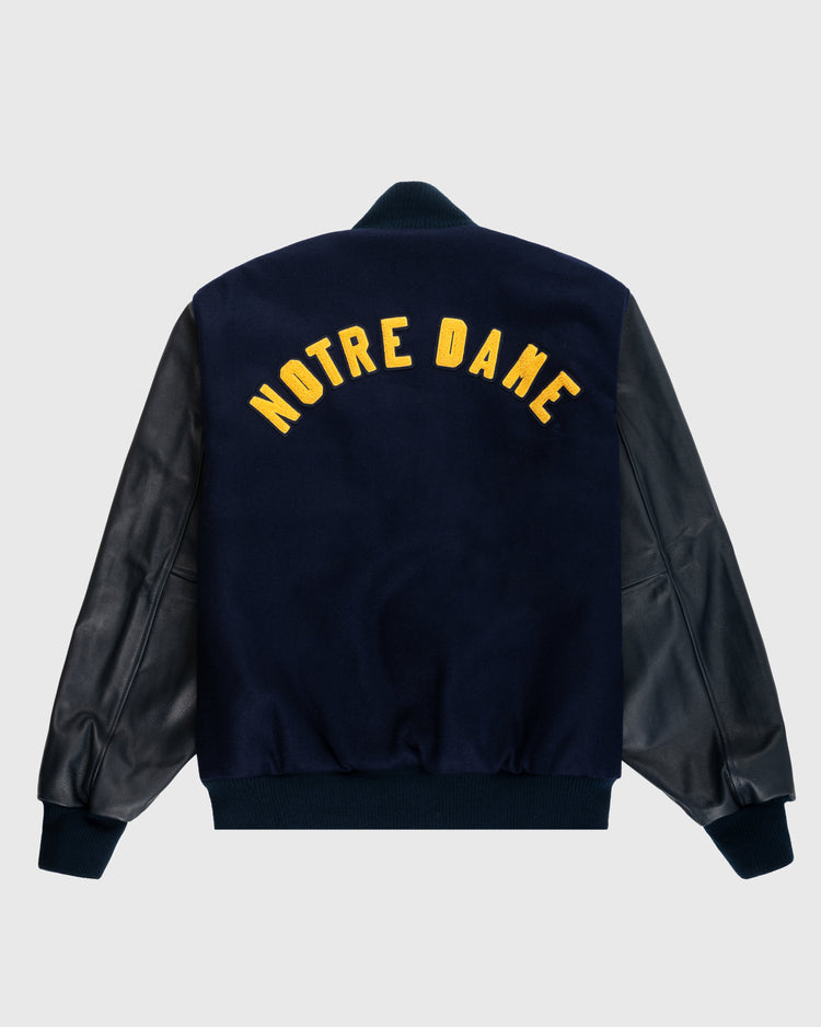 University of Notre Dame Authentic Wool & Leather Varsity Jacket