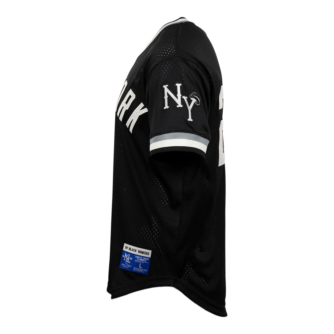 #25 New York Black Yankees Rings & Crwns Mesh Button-Down